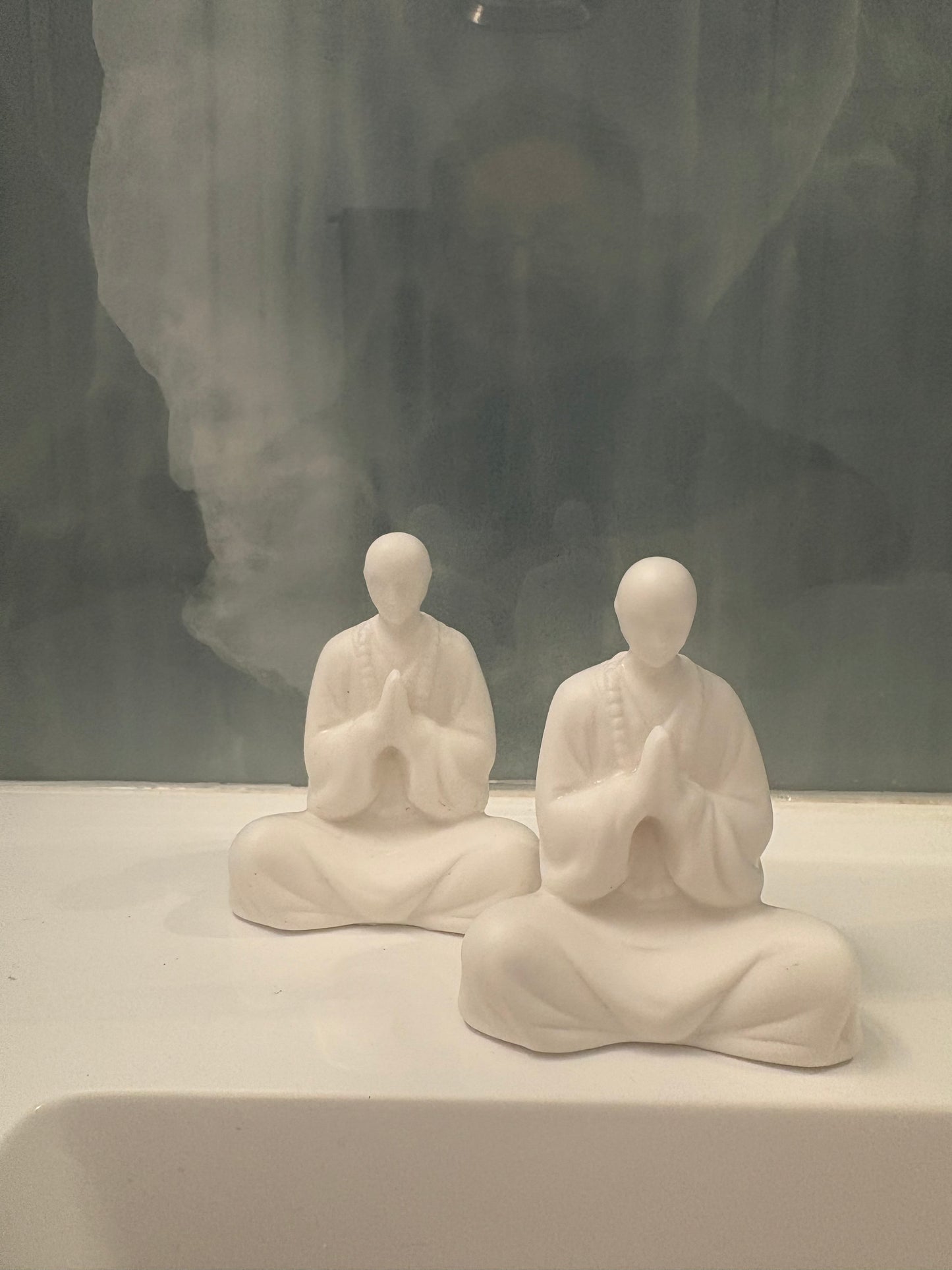 Porcelain Bisque Little Monk. 3" x 2.5"