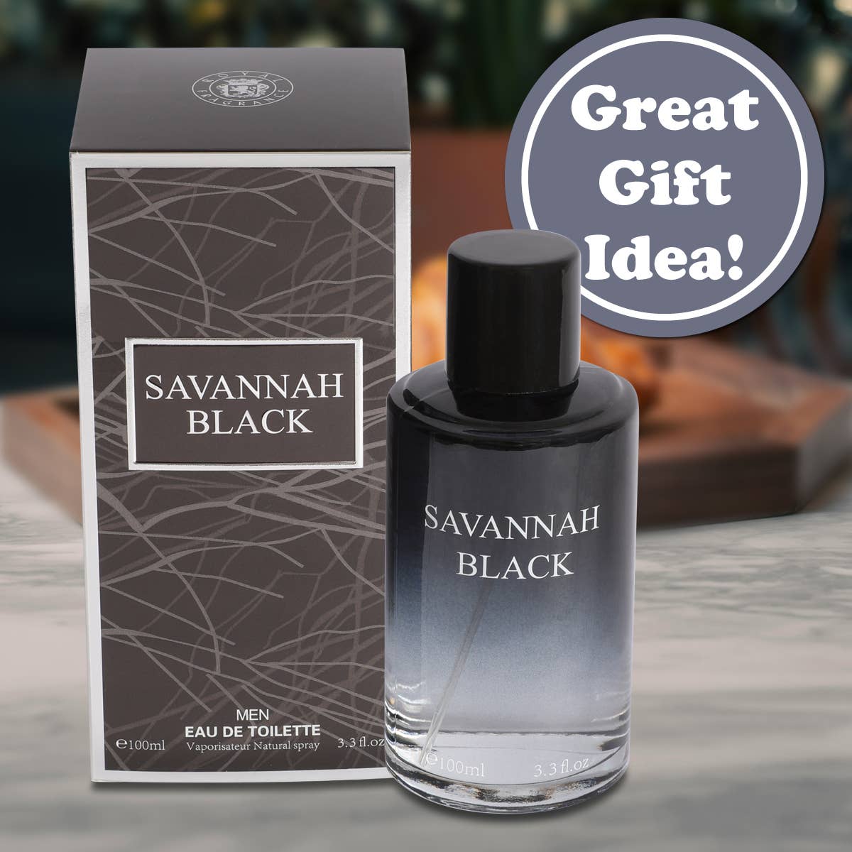 Savannah Black Natural Spray Cologne  for Men