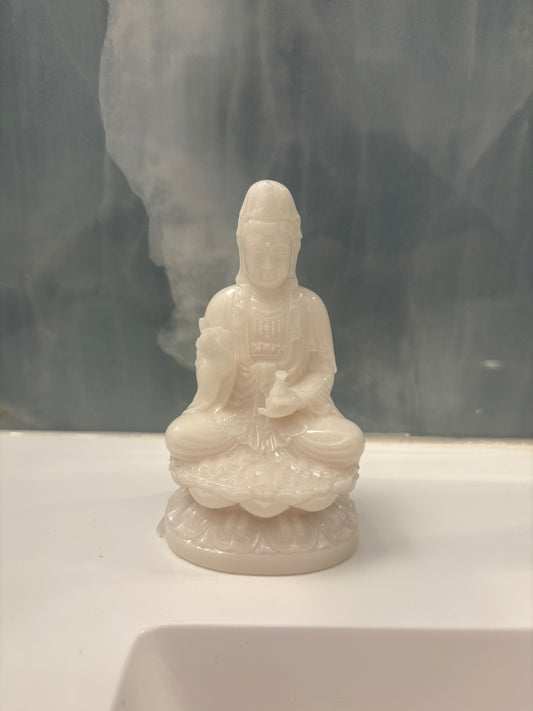 White Jade Buddha. 5" x 3" x 2.5"