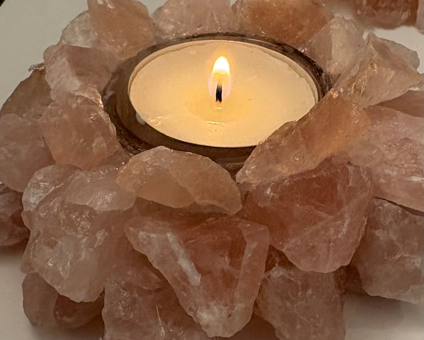 Rose Quartz Tea Light Holder
