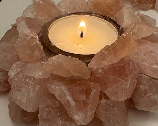 Rose Quartz Tea Light Holder